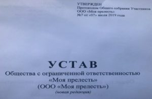 Внесение изменений в устав ООО, смена наименования ООО